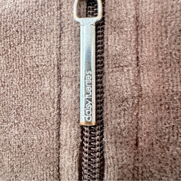 Retro Y2K Daisy Fuentes Brown Velour Zip Hoodie Lace Trim Size M - Picture 7 of 14